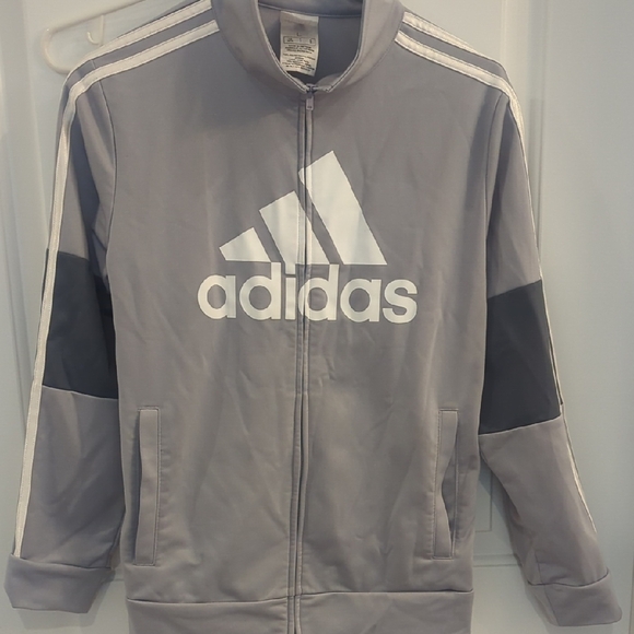 Adidas Gray Performance Jacket with Athletic Fit - Picture 1 of 3